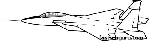 Printable F 15A airplan coloring pages for kids